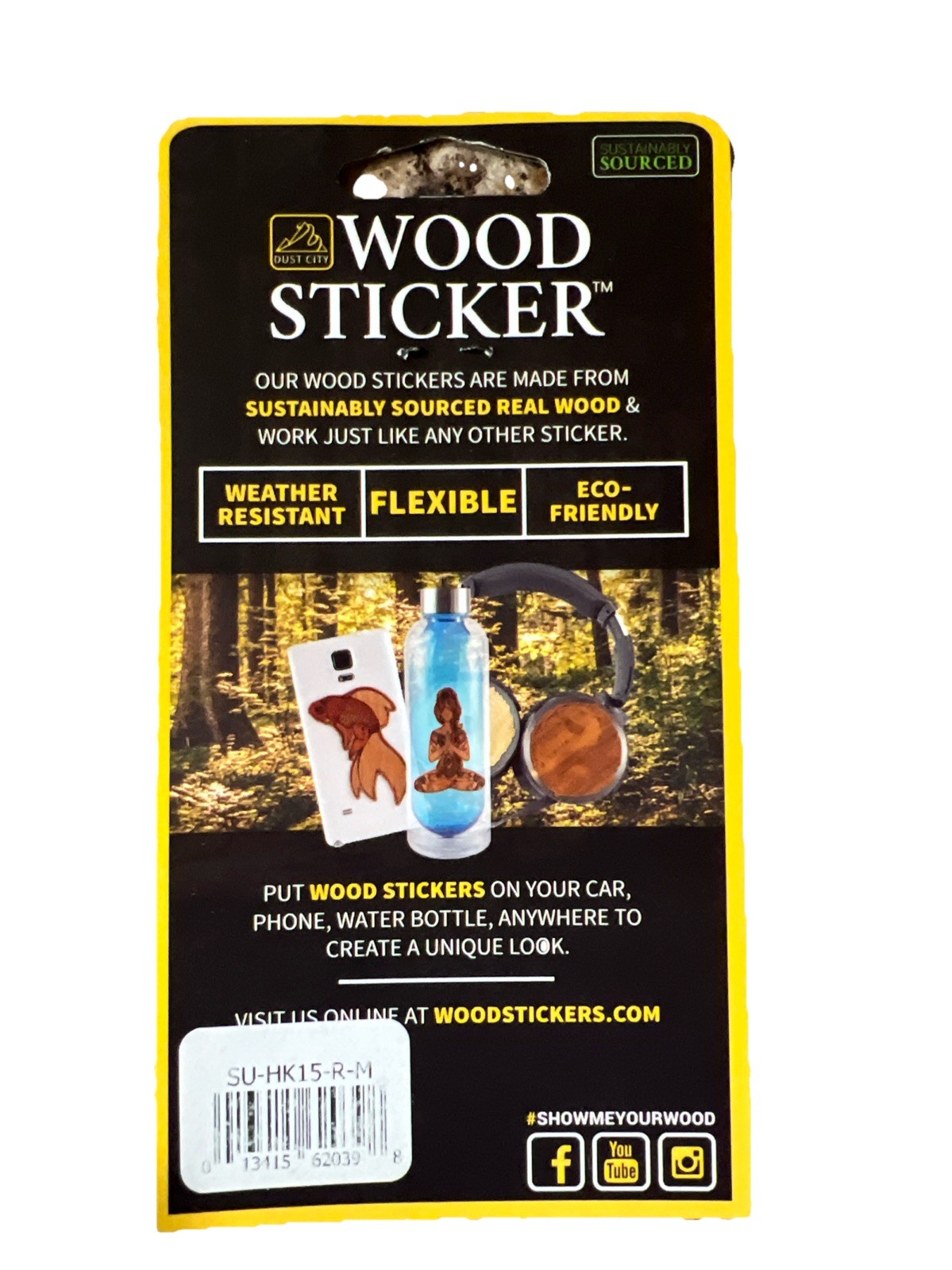 Hike More Worry Less WOOD Sticker Dishwasher SAFE Biodegradable Dust City 3M NEW