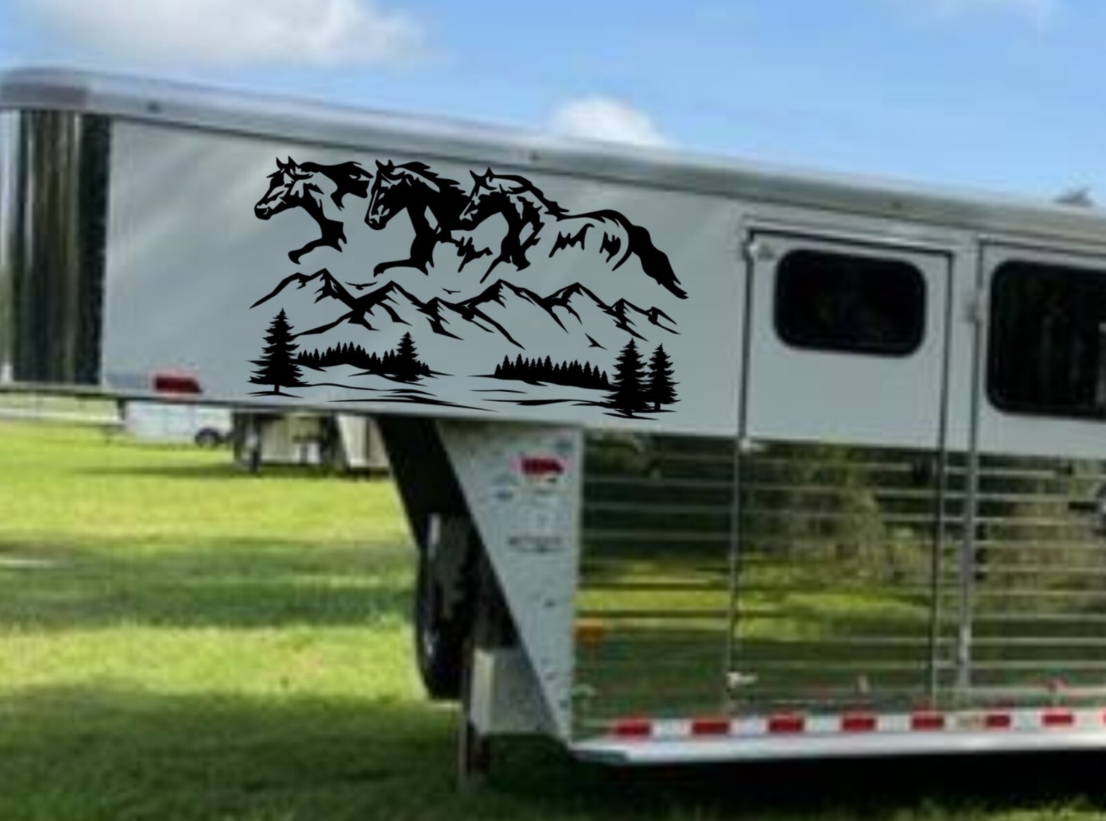 Horses Running over Mountains Vinyl Decal for Trailer