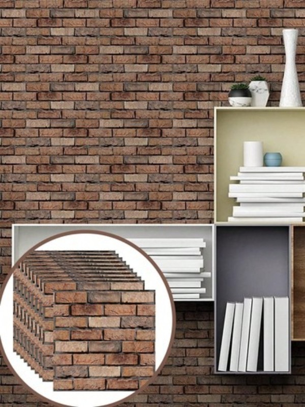 10PCS 3D Brick Wall Stickers Waterproof Wall Panels Peel And Stick Self Adhesive
