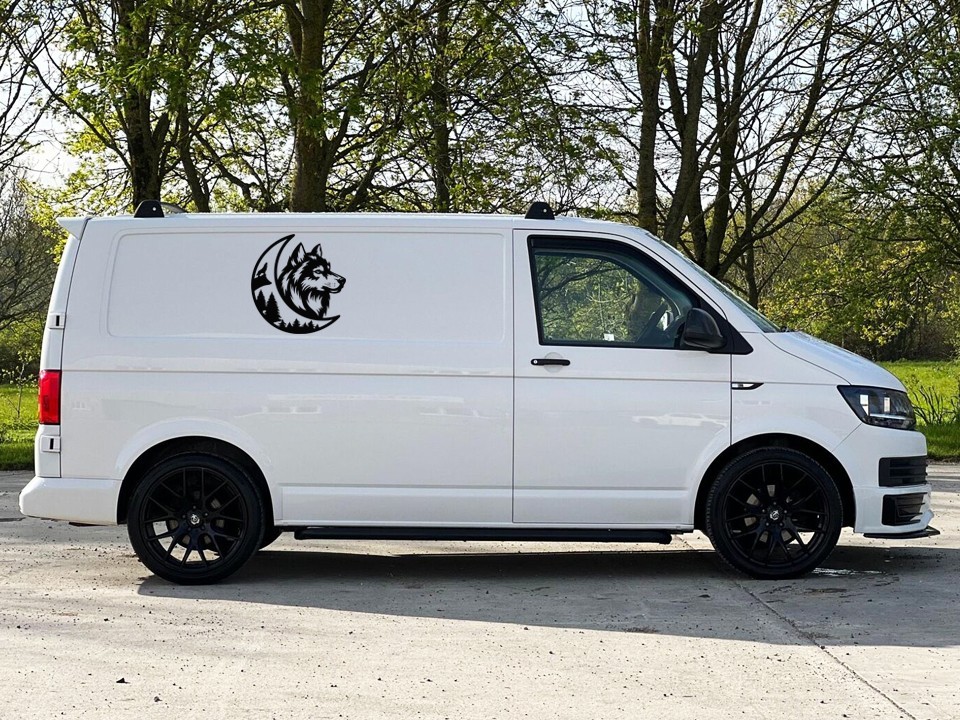 Wolf Moon Mountain Vinyl Decal Sticker – Camper Van Wolves Graphic Adventure