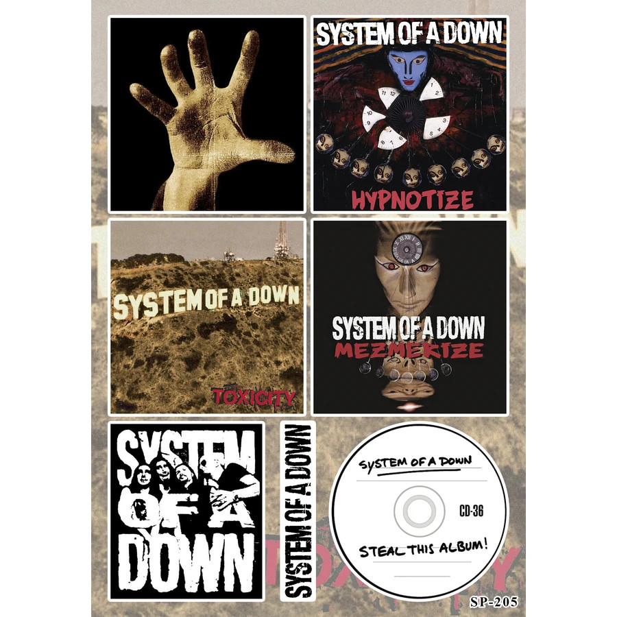 System of a Down Albums Sticker Pack | SoaD Hypnotize Toxicity Heavy Metal Band