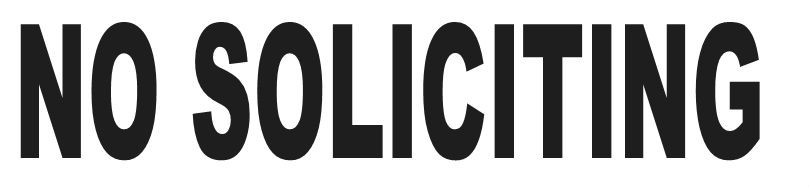 NO SOLICITING DECAL STICKER BUSINESS PROHIBITED SELLING WINDOW DOOR CHOOSE COLOR