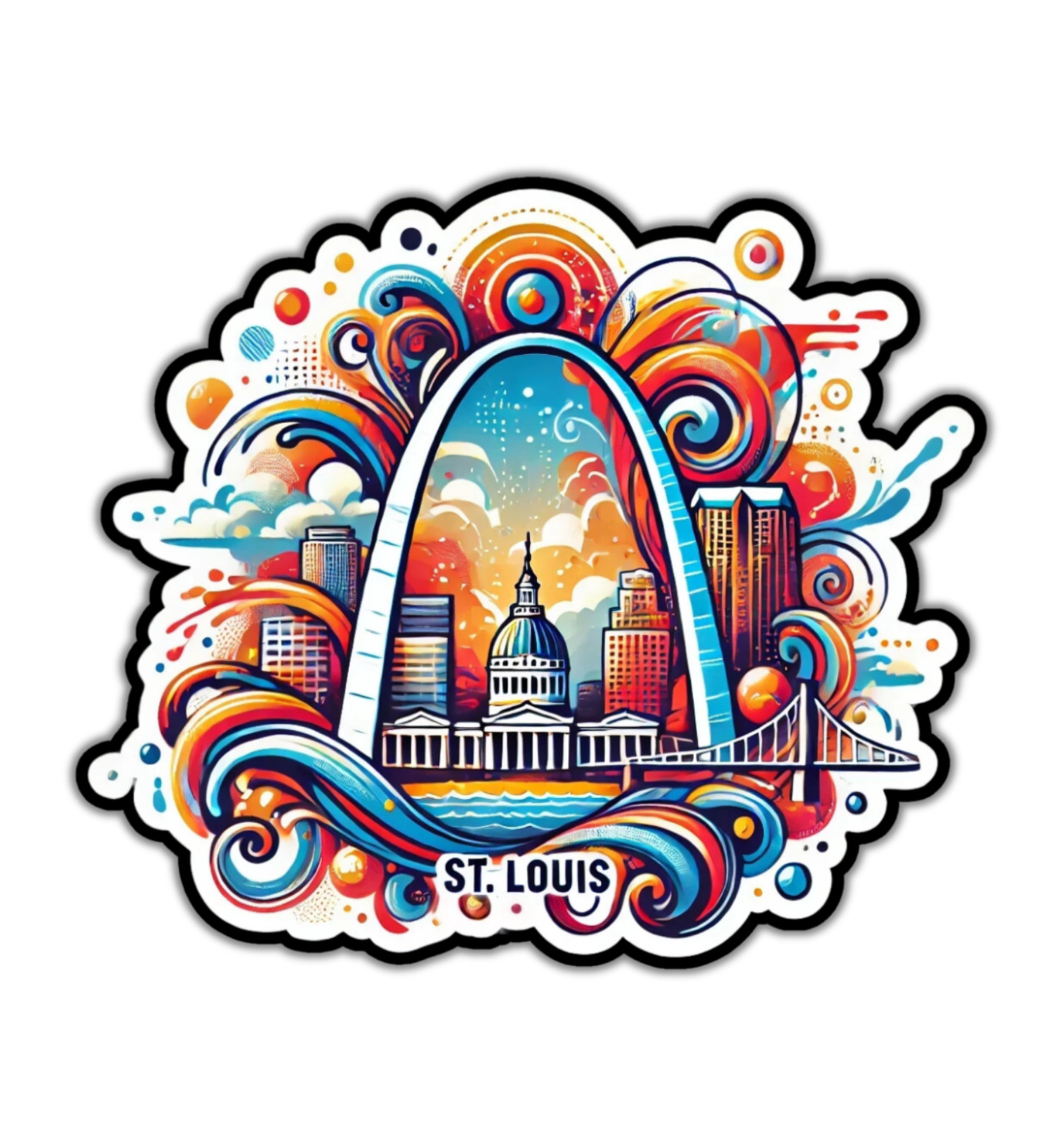 St. Louis Missouri Fridge Magnet or Laptop Sticker