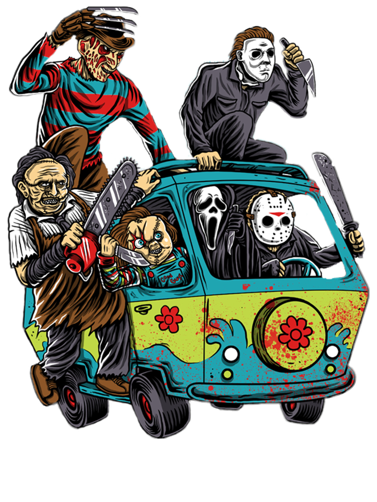 Horror sticker scooby doo massacre skate cell laptop bumper vinyl decal