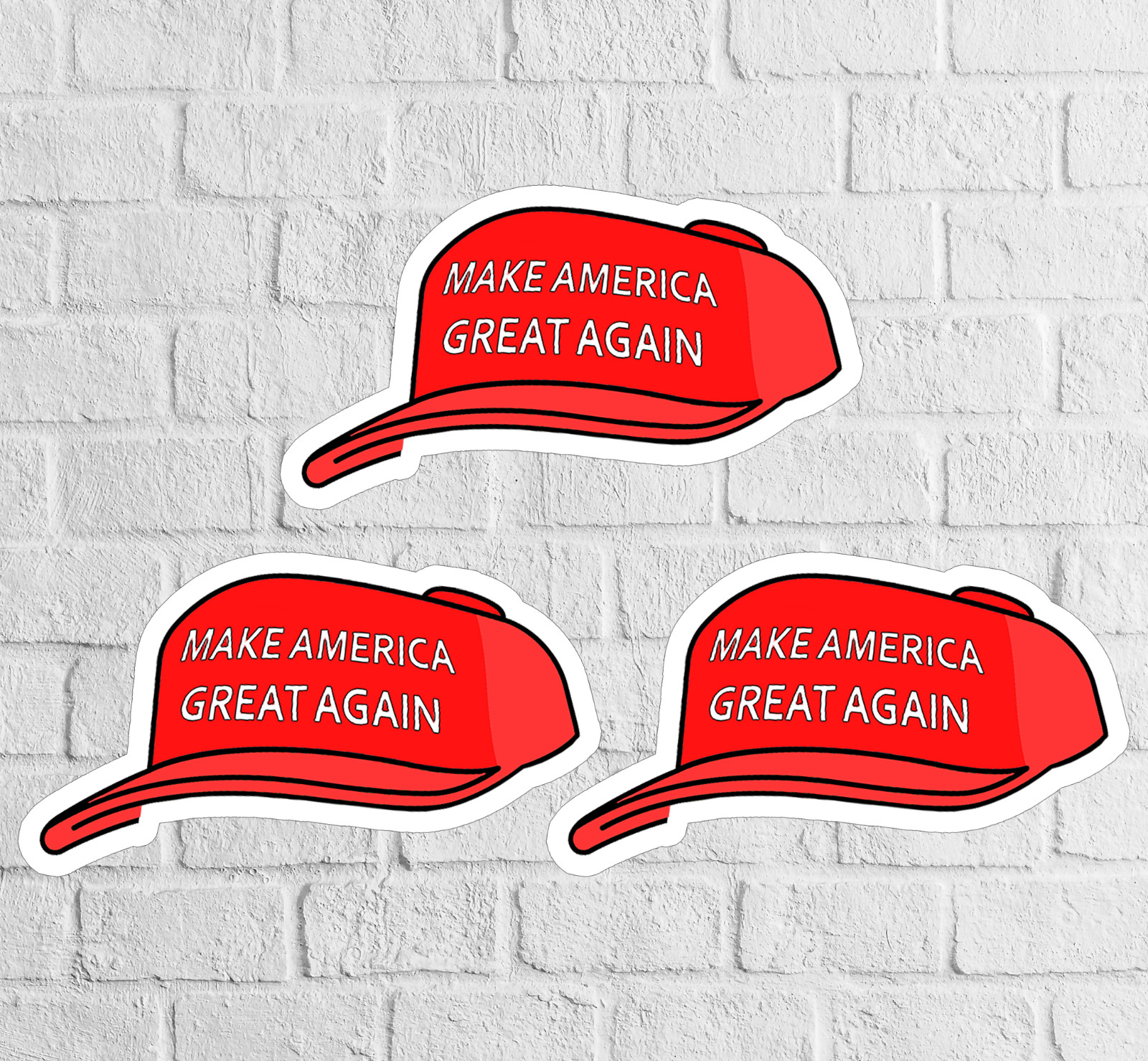 NEW – TRUMP 2024 Sticker MAGA Hat Vinyl Decal – 2 x 1.3 INCHES – Set of 3