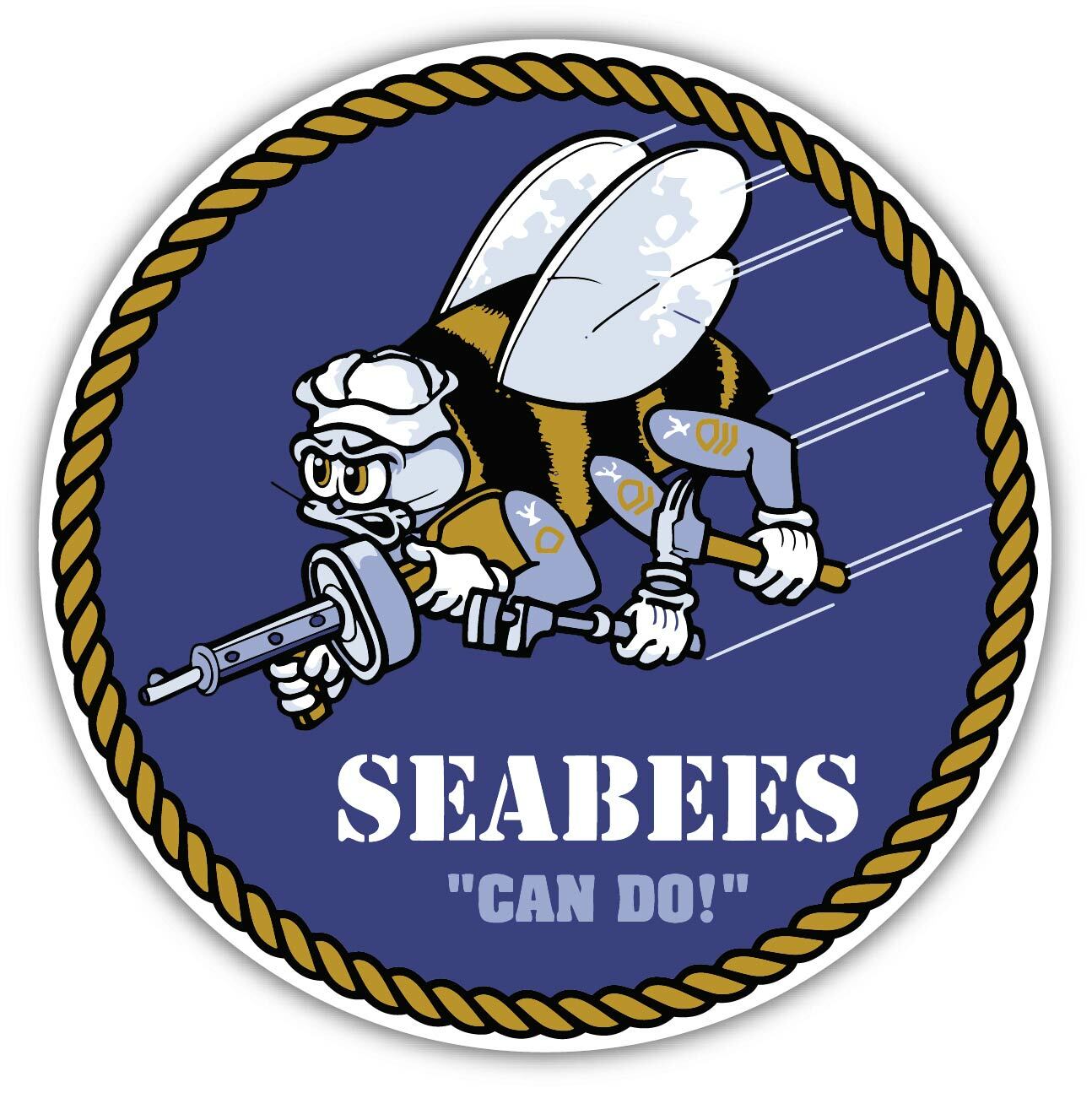 Seabees US Navy Vinyl Sticker Decal for Car Truck Cornhole Laptop
