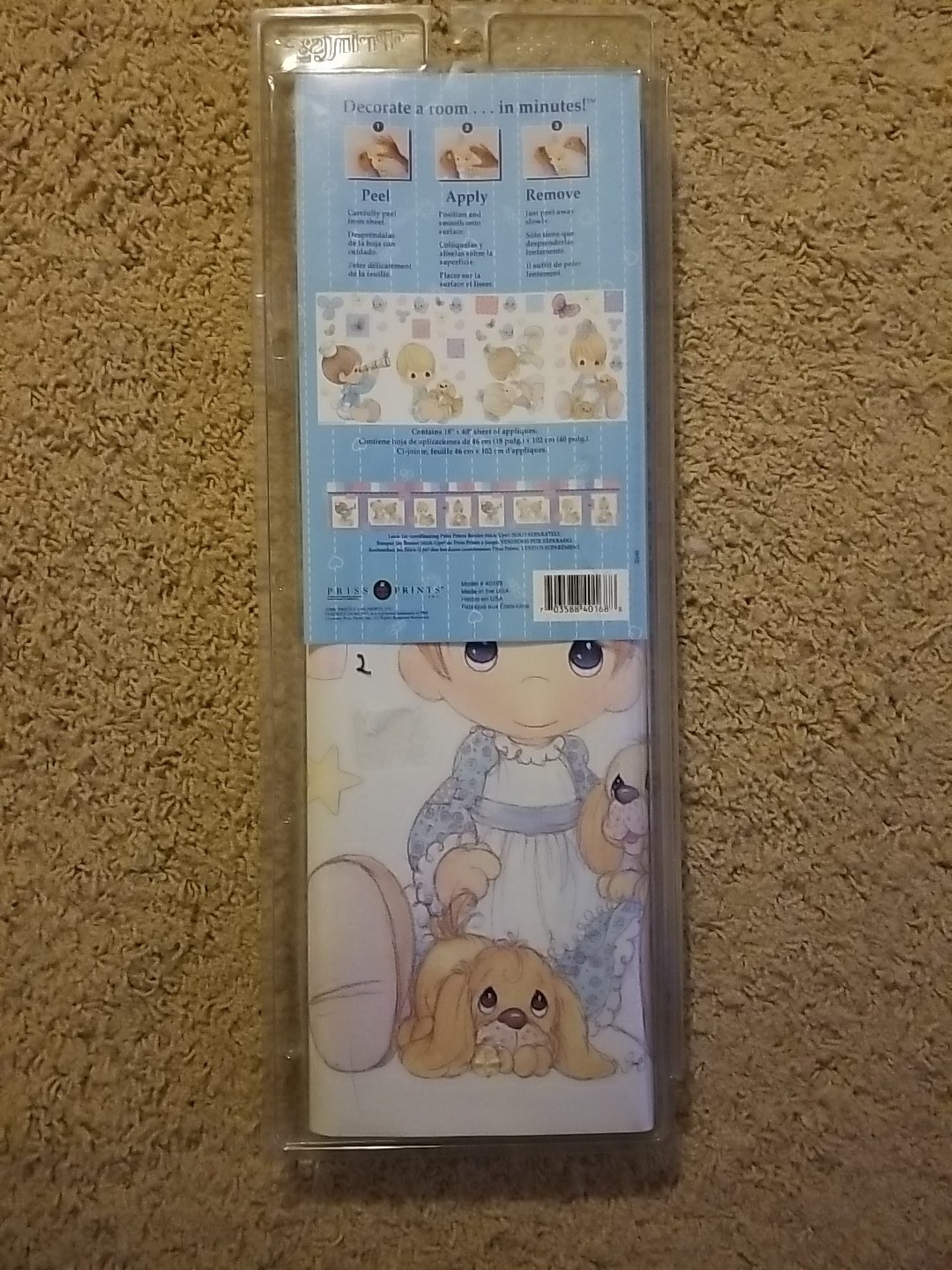NIB 2001 Jumbo Stick-Ups Precious Moments 25 Priss Prints Wall Stickers Unused
