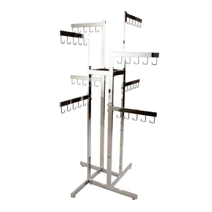 Econoco K88 4-Way Handbag Rack with 4 Straight Arms and 4 Twist-on Straight Arms