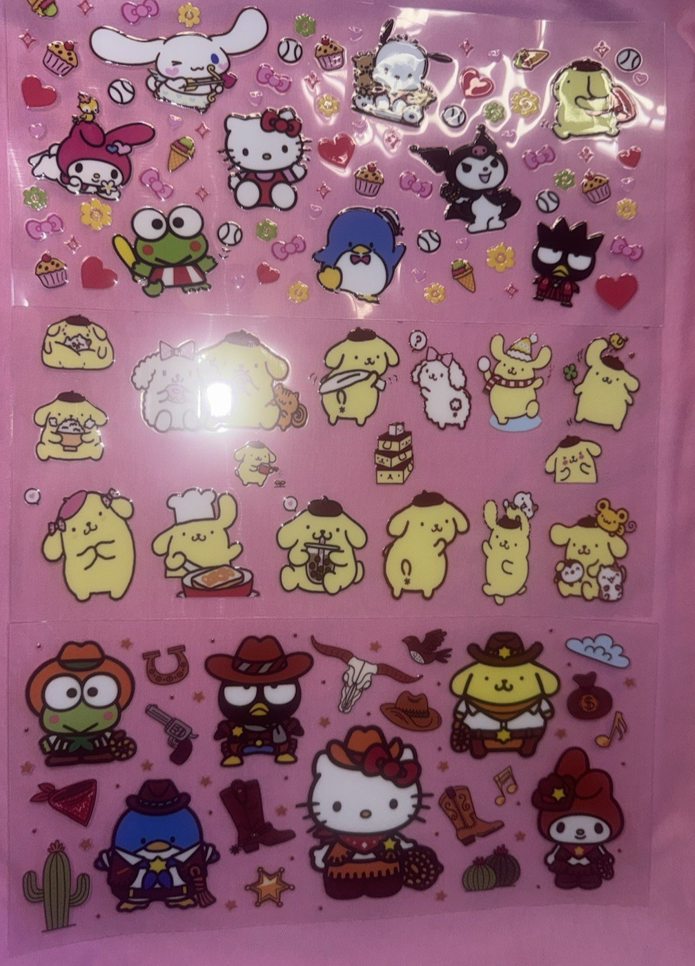3 Sanrio Hello Kitty & Friends Cup Wraps UV DTF Assorted Pompompurin Keroppi NEW