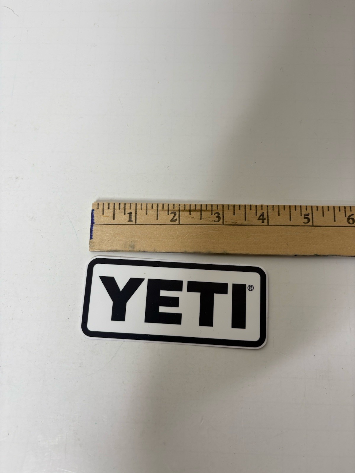 YETI Authentic Sticker Swag White with Black Lettering Self Adhesive NEW