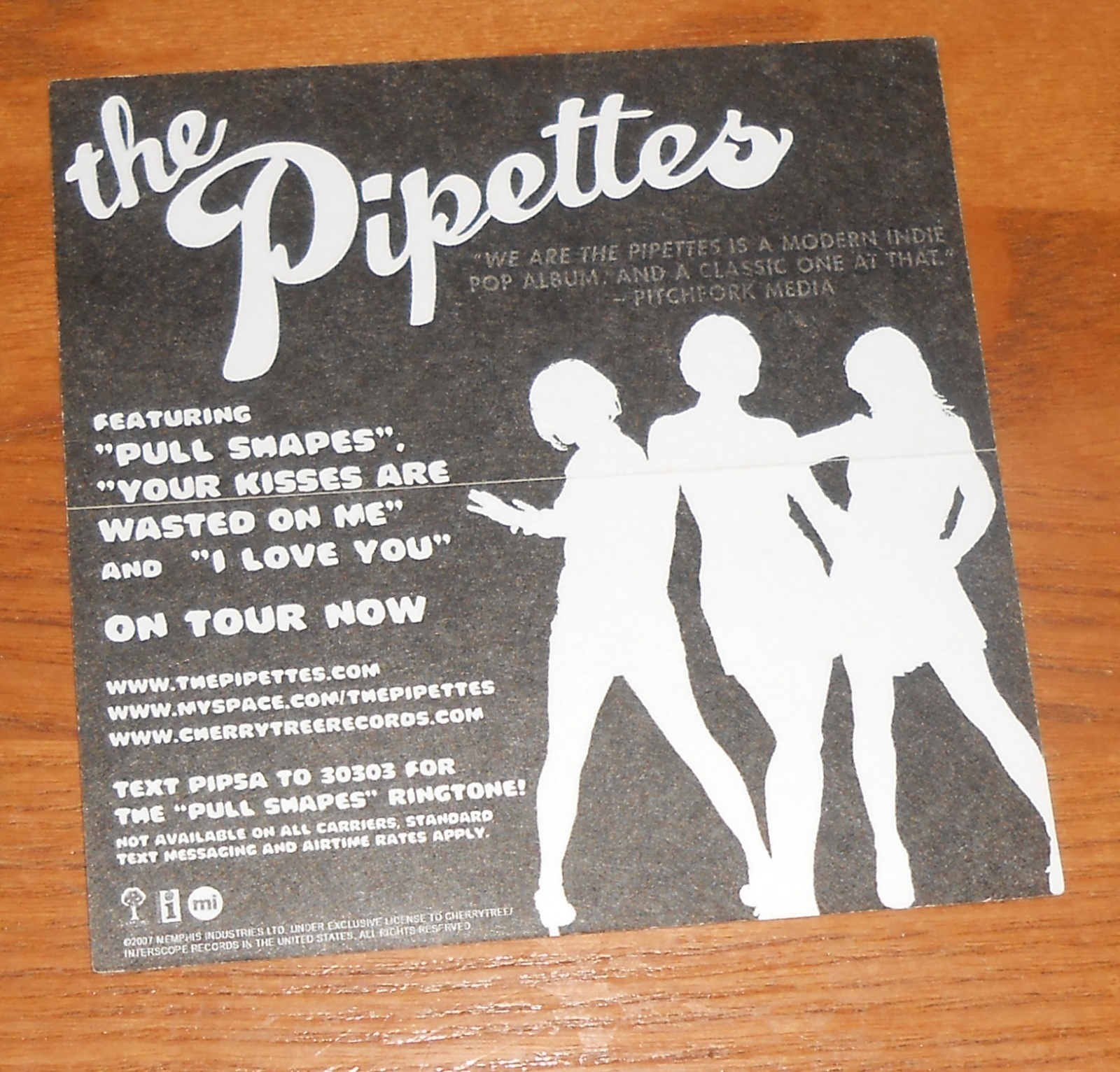 The Pipettes We Are Sticker 2-Sided Original 2007 Promo 4×4