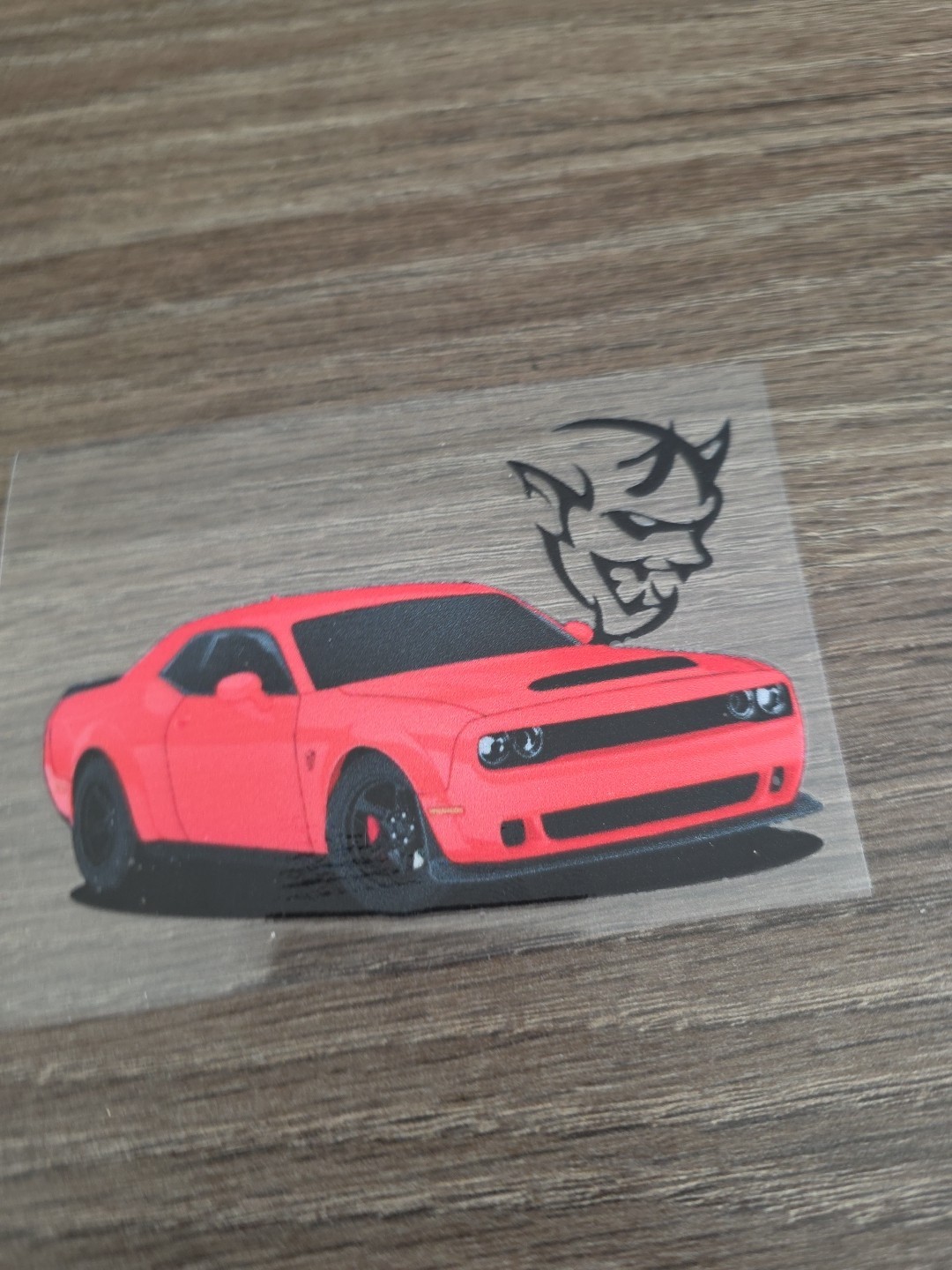 Dodge Challenger Demon High Quality Waterproof Raised UV DTF Window Decal 4in