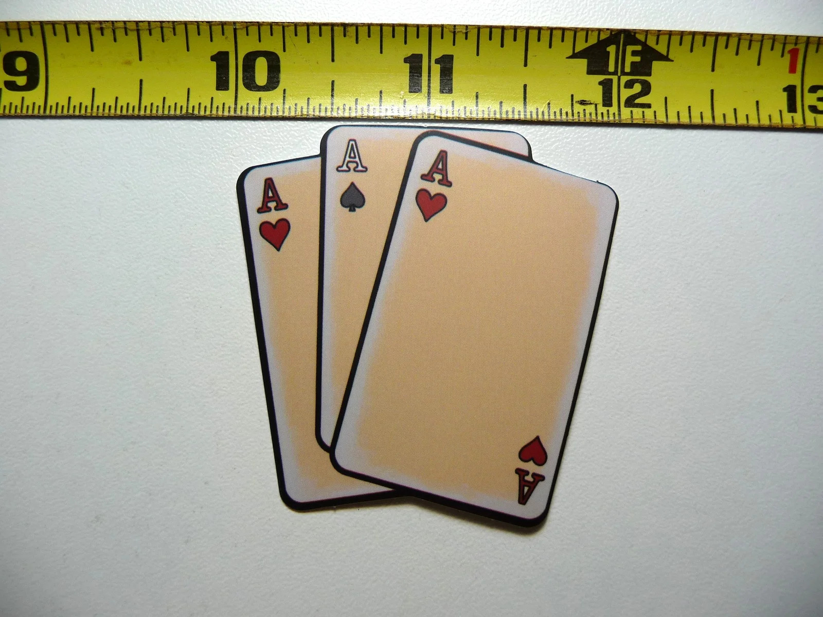 3 ACES POKER HAND SMALL STICKER DECAL COUNTRY WESTERN THEME FUNNY