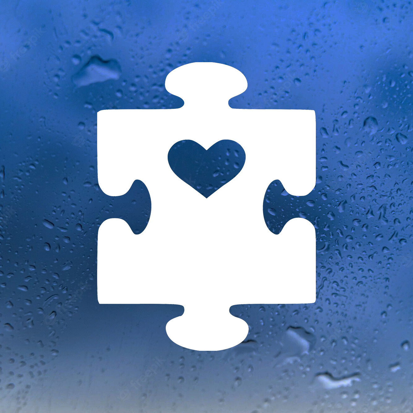 Autism Awareness & Support Vinyl Sticker – Puzzle Heart Autistic – Die Cut Decal