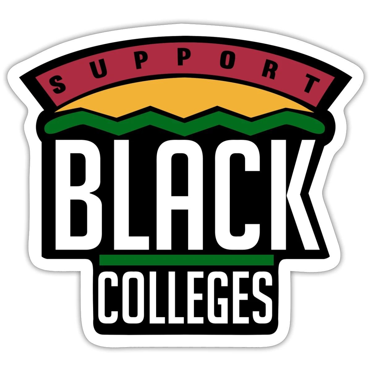 Support Black Colleges Pride HBCU Celebration Sticker, max. 4 x 4"