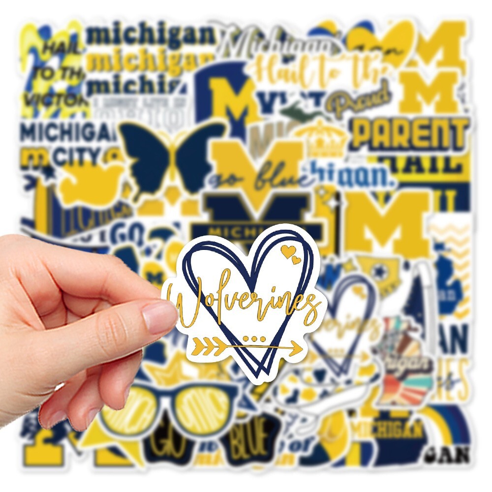 50pcs University Of Michigan Stickers, UM Go Blue Ann Arbor, #244