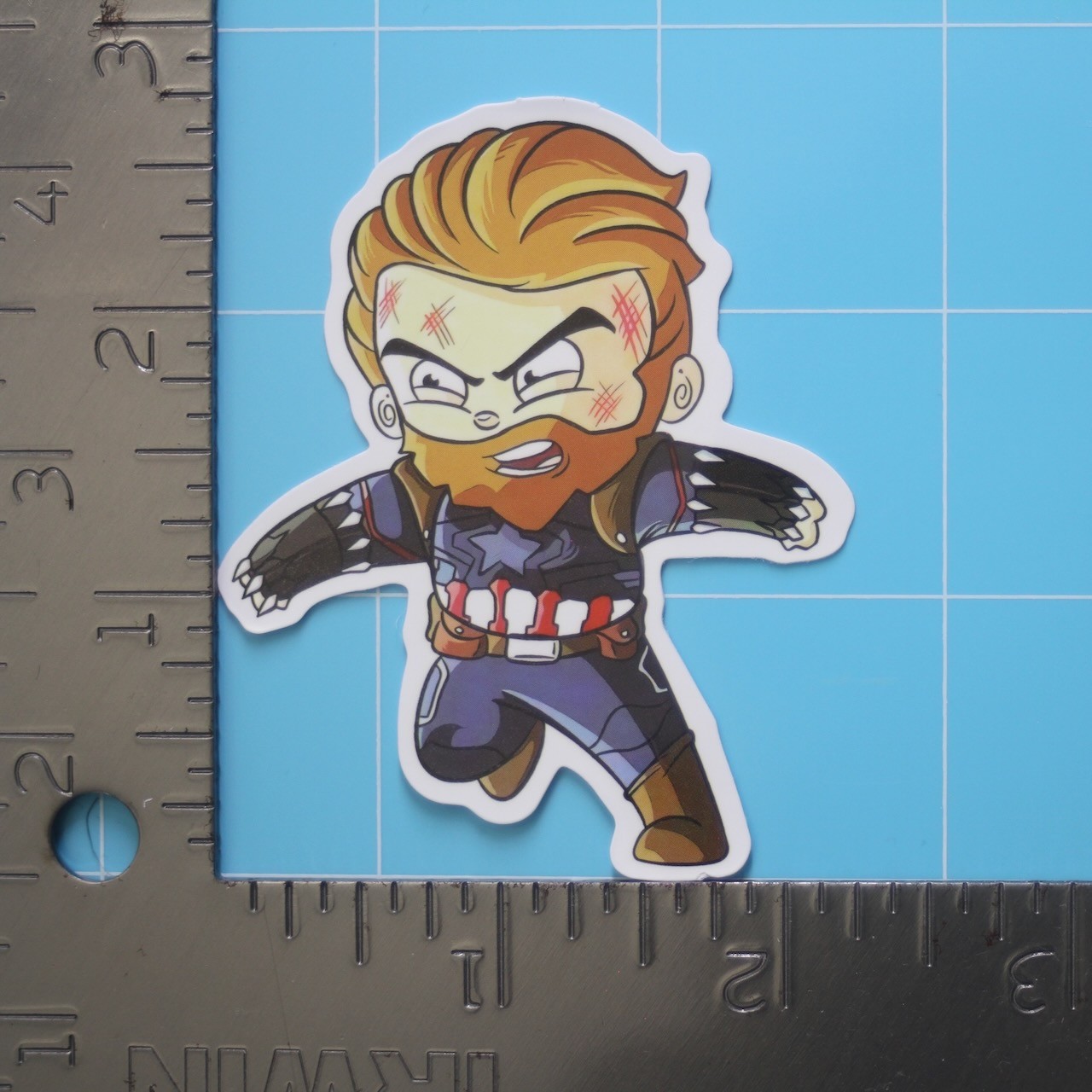 Marvel Universe Sticker (CAPTAIN AMERICA) MCU Superheroes, Gloss PVC Decal