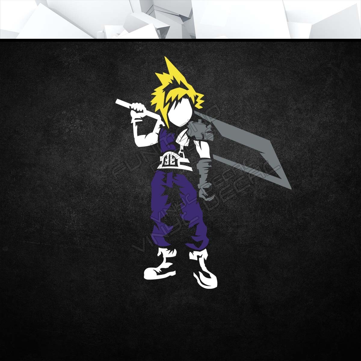 Cloud Strife Vinyl Decal Sticker (Final Fantasy VII Car Laptop PC Tower Decor)