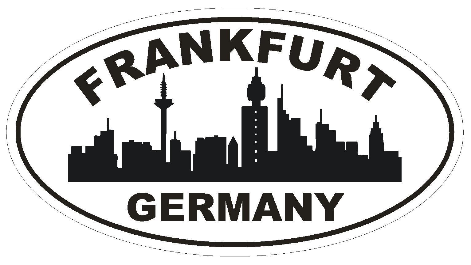 Frankfurt Germany Oval Bumper Sticker or Helmet Sticker D1296 Euro Oval