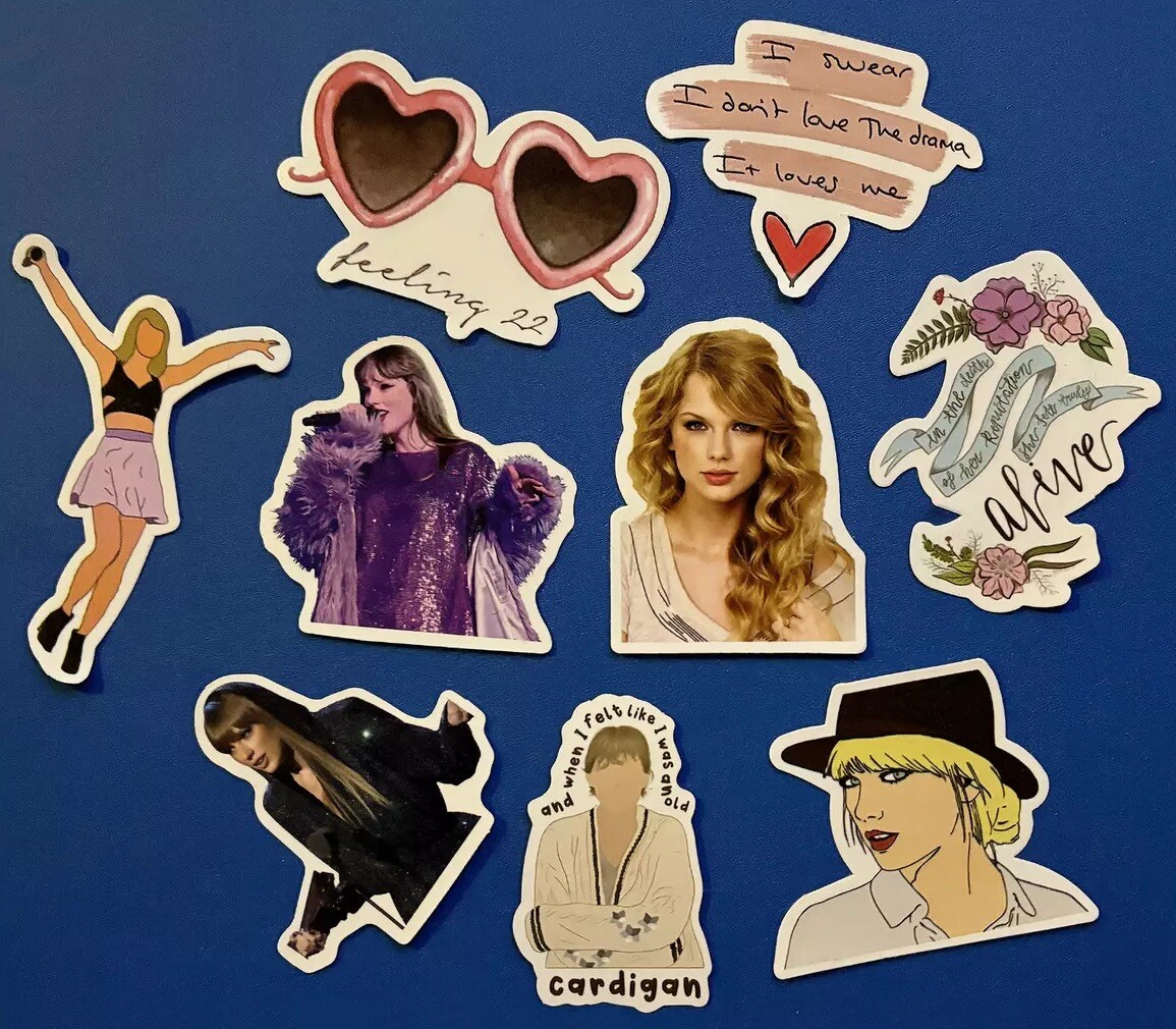 Taylor Swift 8 Piece Stickers Set for Swifties, Free Shipping!