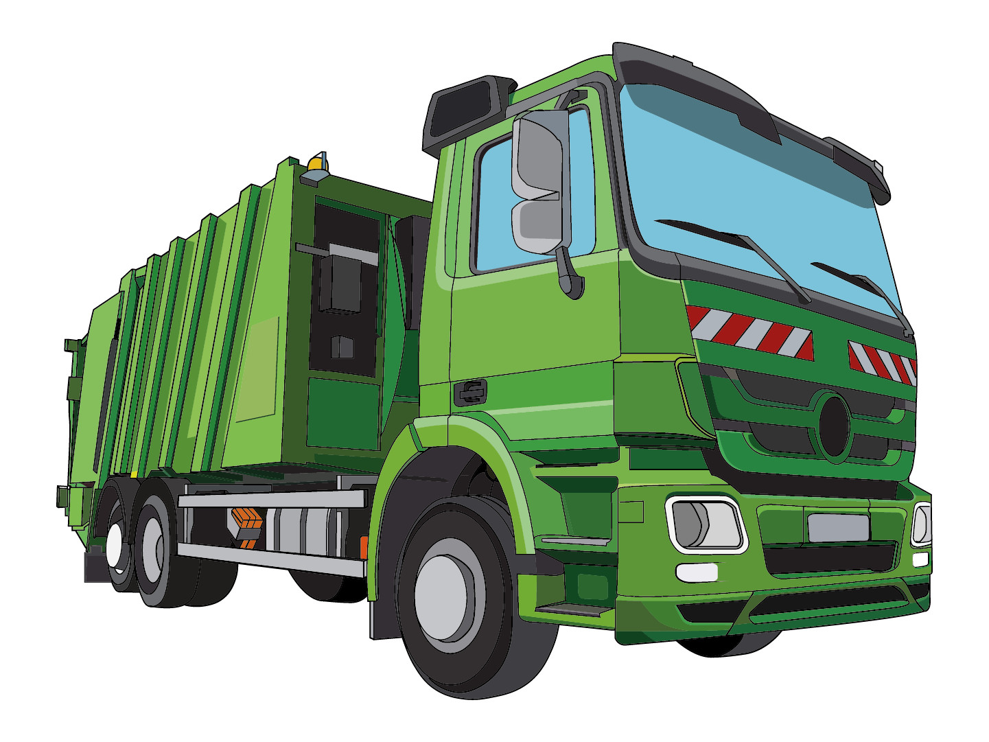 Kids Bedroom Solid Waste Collection Truck Vehicle Design Vinyl Home Wall Decal