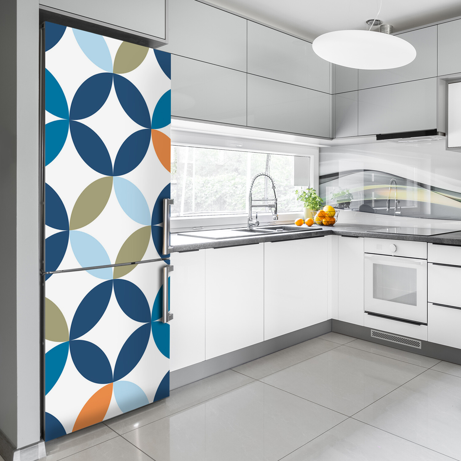 Magnet Sticker Refrigerator removable Peel & Stick Decal Geometric background