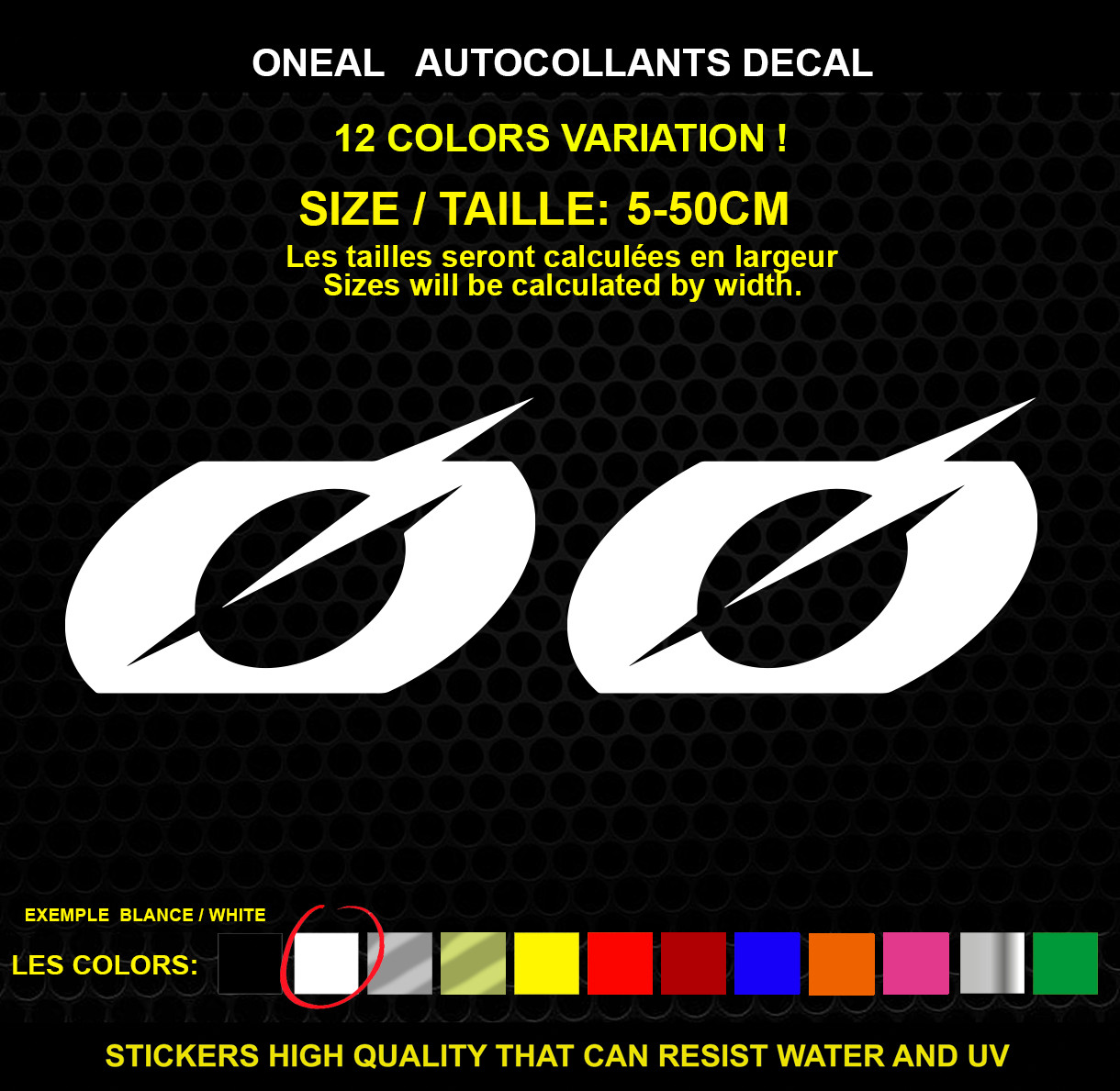 2 Oneal Decorative Stickers – Vehicles & Accessories, 2 Piece Set