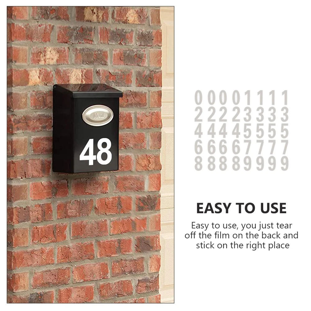 3x Reflective Mailbox Numbers Sticker Decal Die Cut Classic Style Self Adhesive