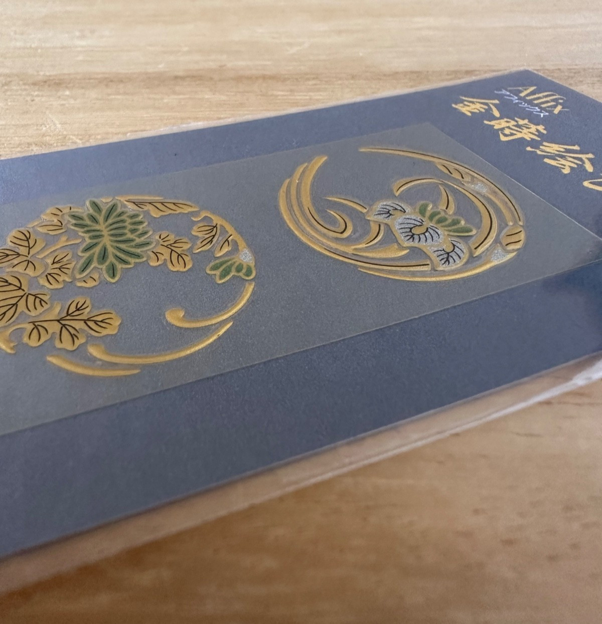 Gold Makie Transfer Sticker Durable Decoration Decal Iris and Chrysanthemum