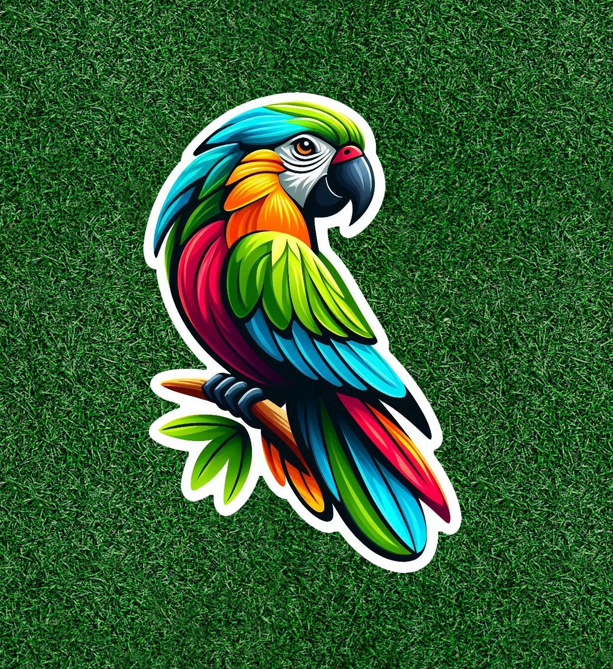 Beautiful colorful parrot vinyl sticker decal – many sizes available