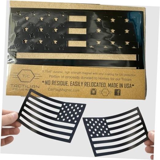 Set of 2 Black American Flag Black American Flag Magnetic Decal 2 Pack