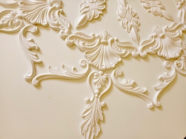 DGR1 Ceiling Mirror Rosette Alabaster Plaster Handmade – 120 X 120 Cm