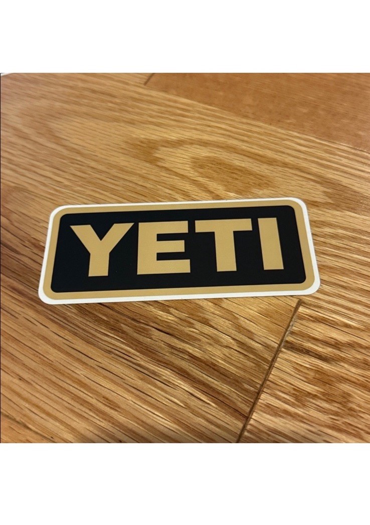 YETI Logo Stickers Lot of 5 Multicolor Rectangle Decals for Adults