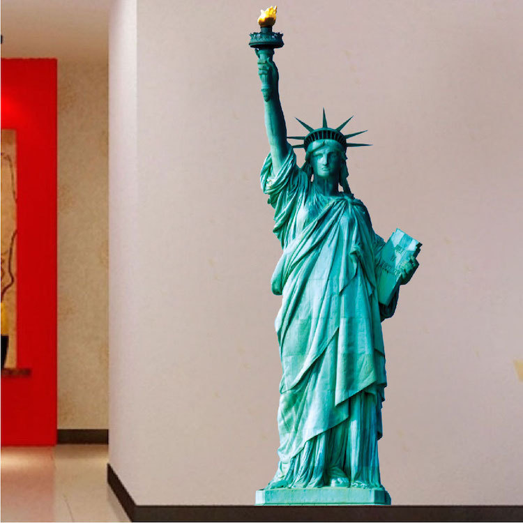 Statue Of Liberty Wall Decal New York Wall Mural Home Wallpaper Sticker, a79