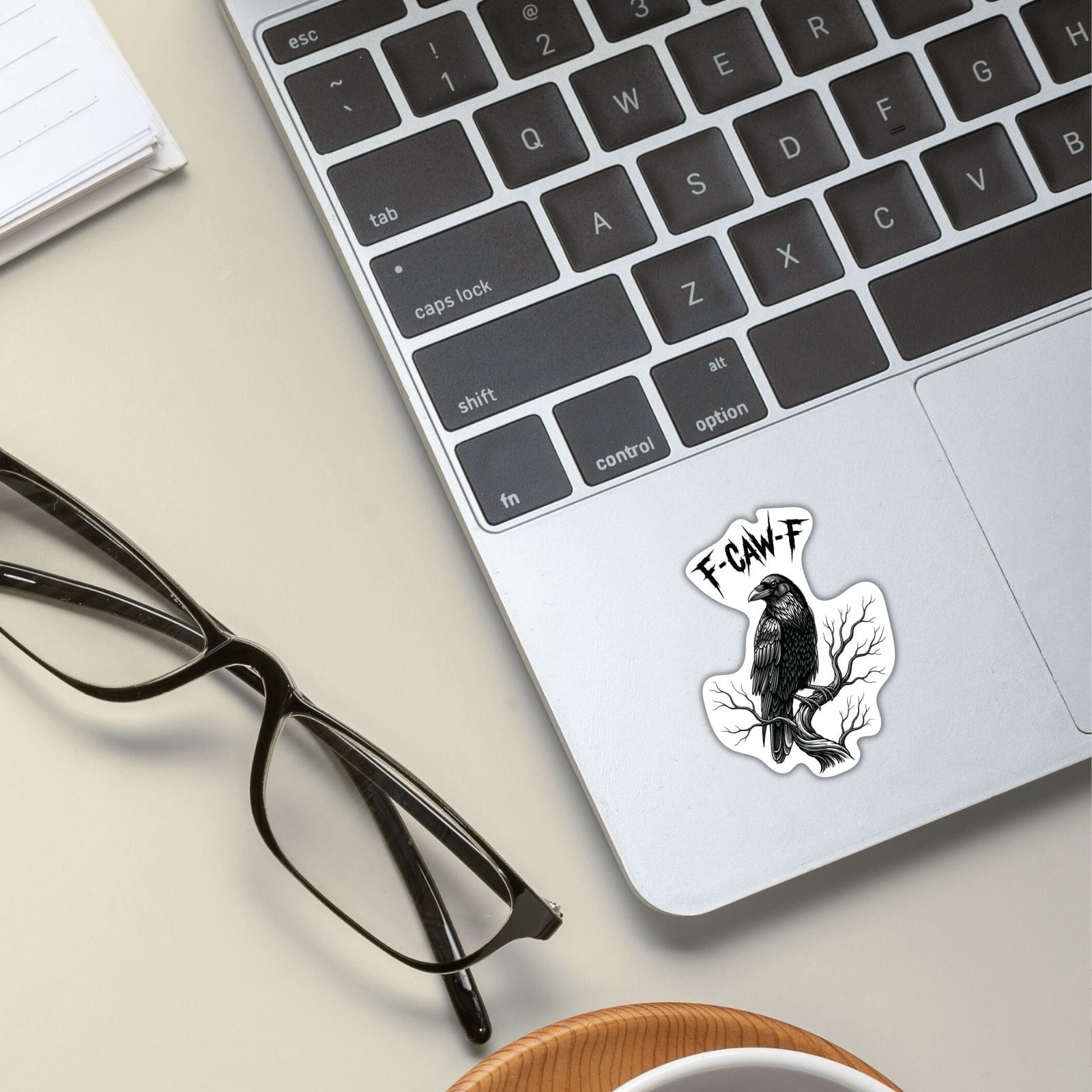 Grumpy Crow Sticker 2.5” – Funny F-Caw-F Vinyl Decal, Water Resistant