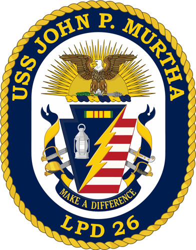 LPD-26 USS John P. Murtha Badge Sticker Decal San Antonio Class