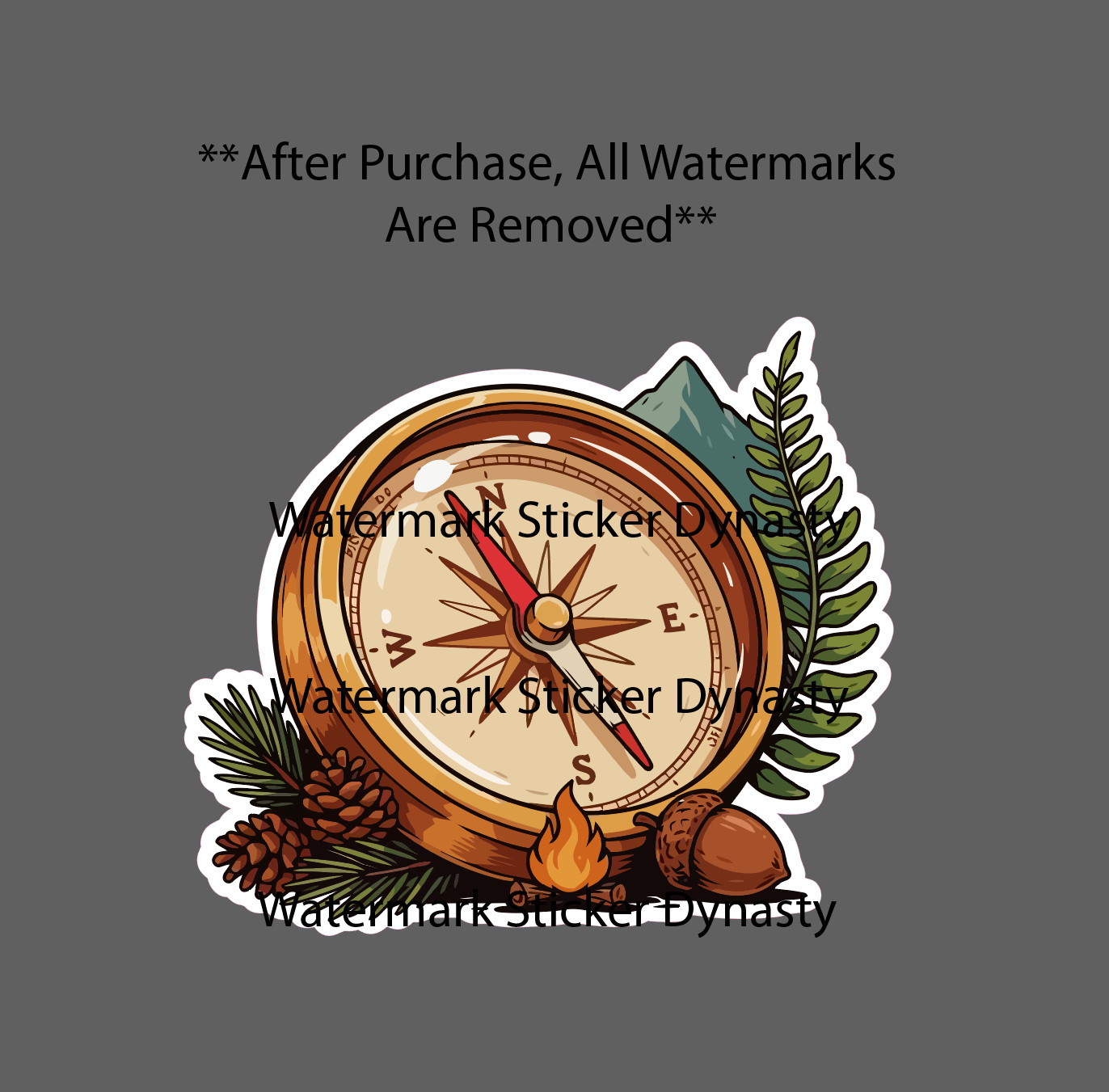 Compass Sticker Waterproof Decal Outdoor Scene Wildlife Nature Camping Gift NEW