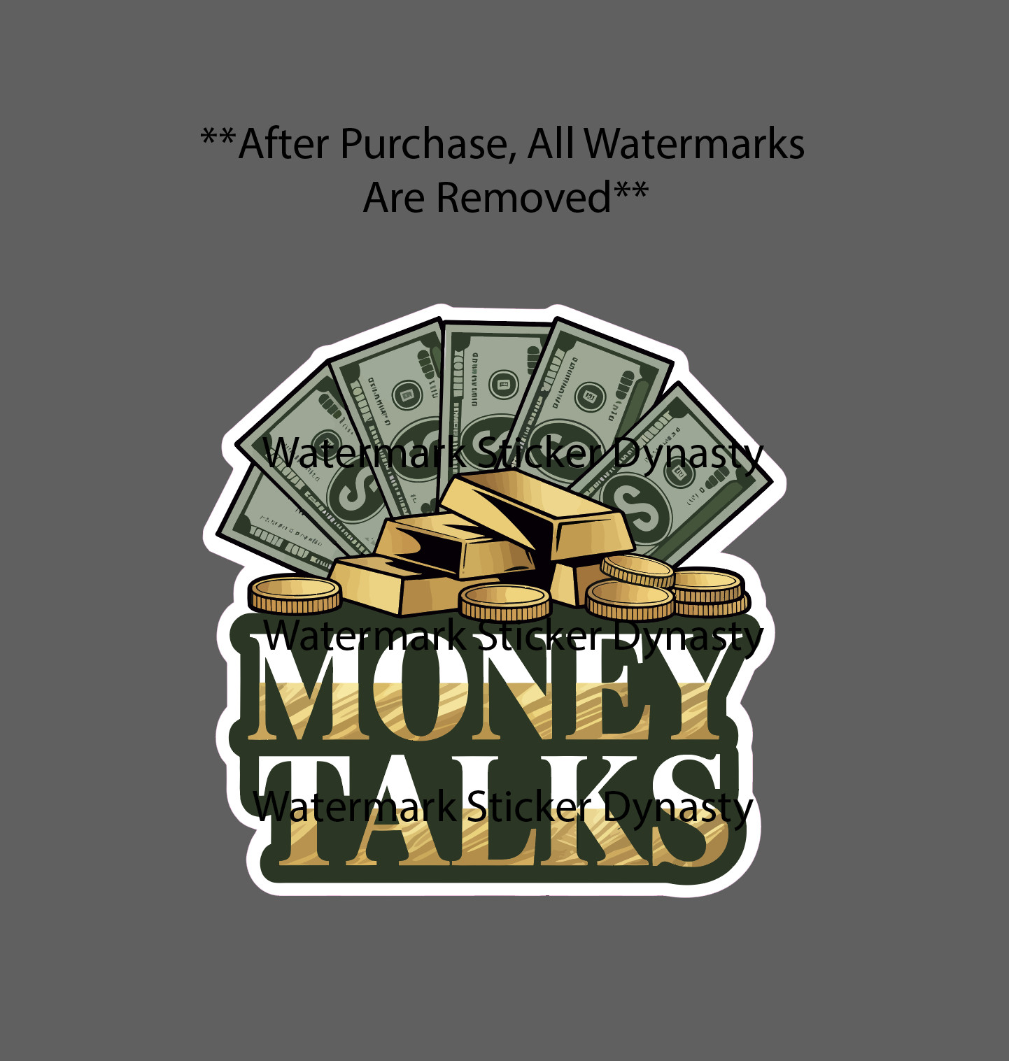Money Talks Sticker Waterproof Decal Cash Gold Wealth Business Invest Gift NEW
