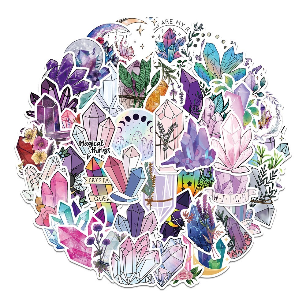 50pcs SPIRITUAL Stickers Pack, Crystal Potion Gothic Stickers, #193