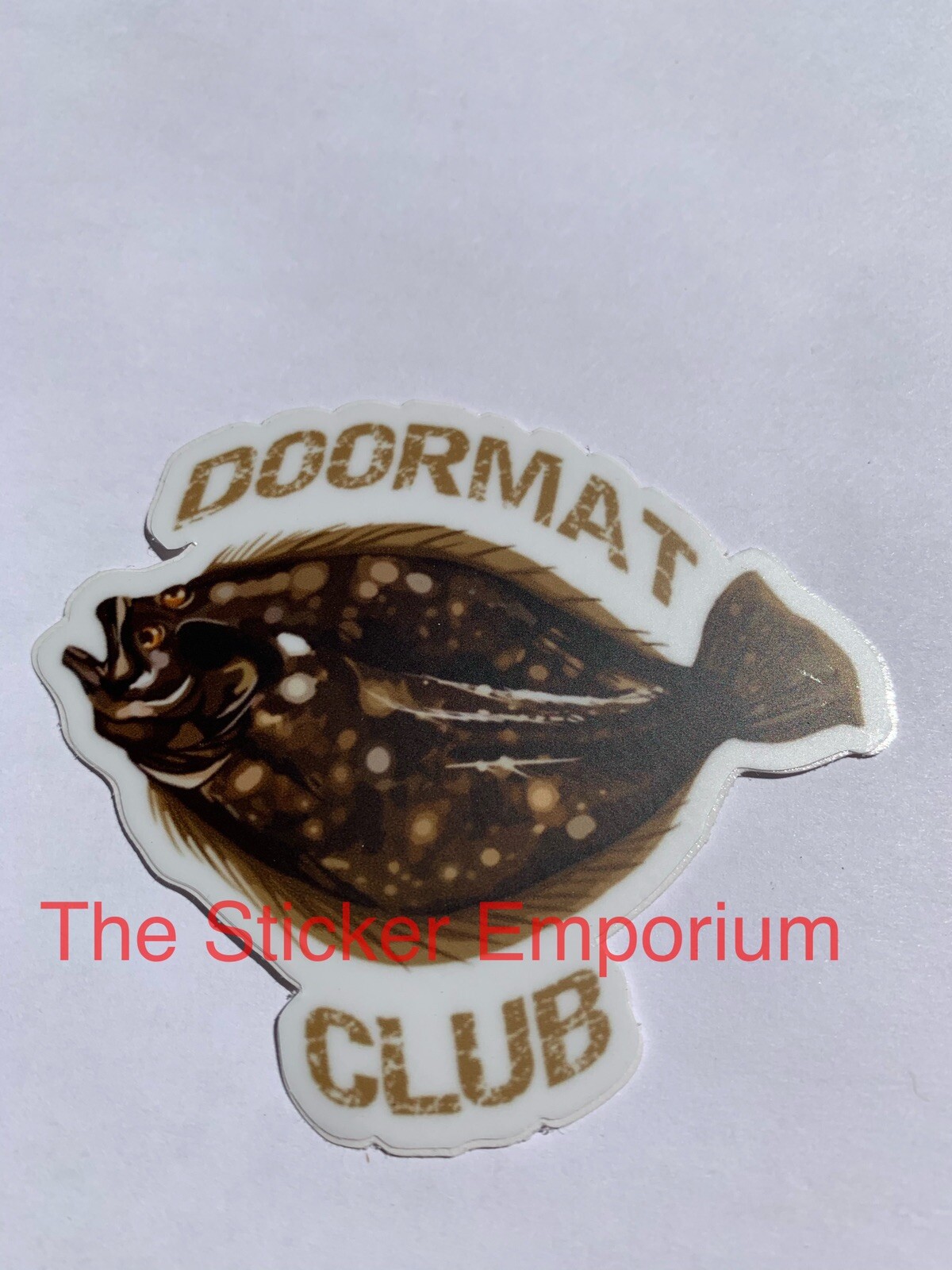 Doormat Club Fluke Flounder Fish Gulp Rig Fishing Sticker Ocean Beach Decal