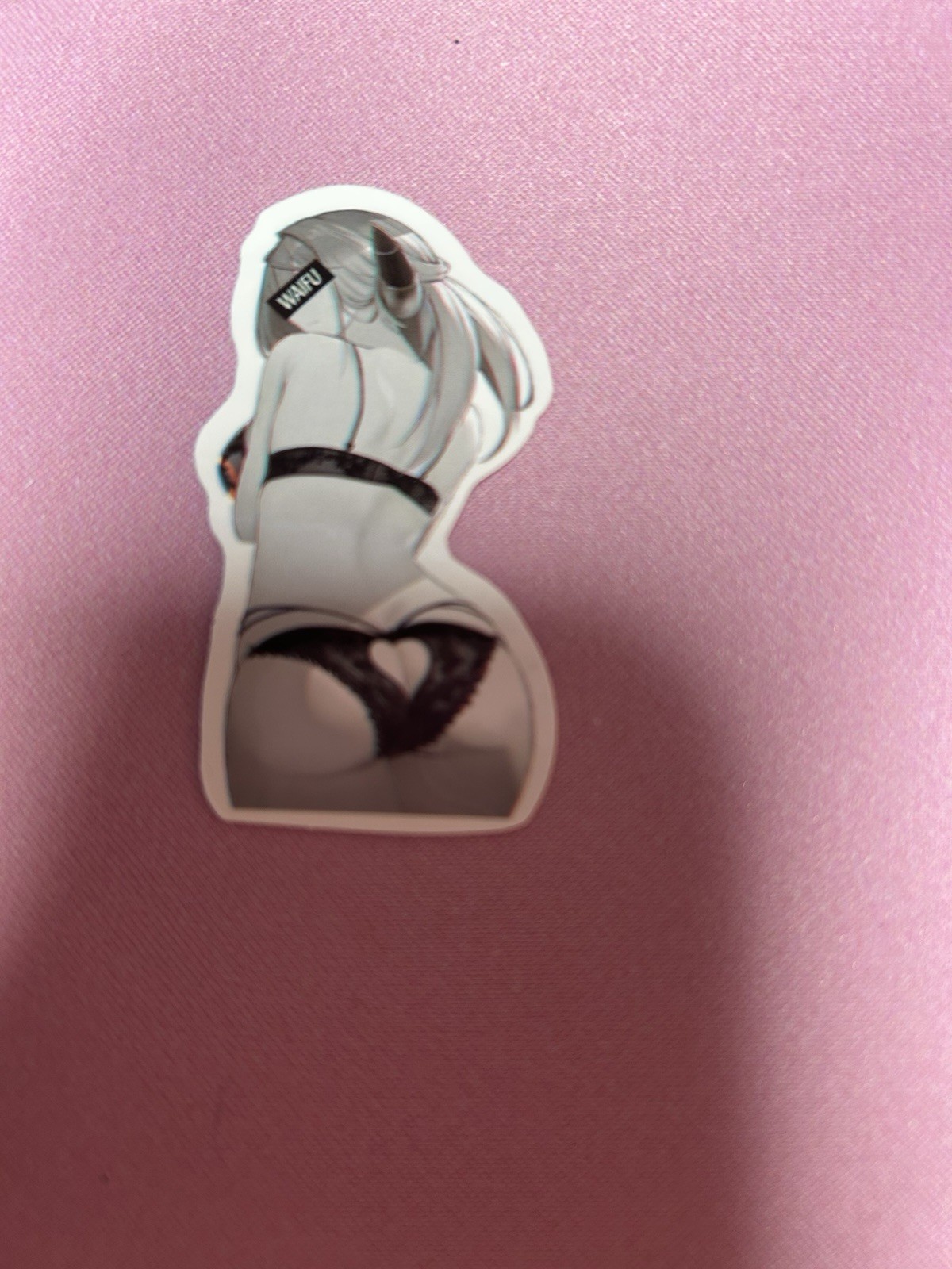 black and white waifu lewd sexy sticker #17