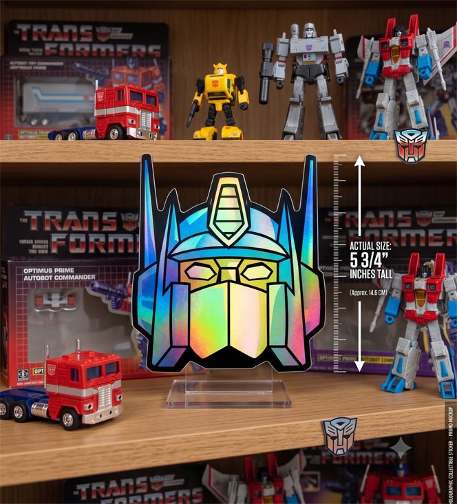 Jumbo Prime Holographic Sticker Truck Robot 80s G1 Metallic Decal