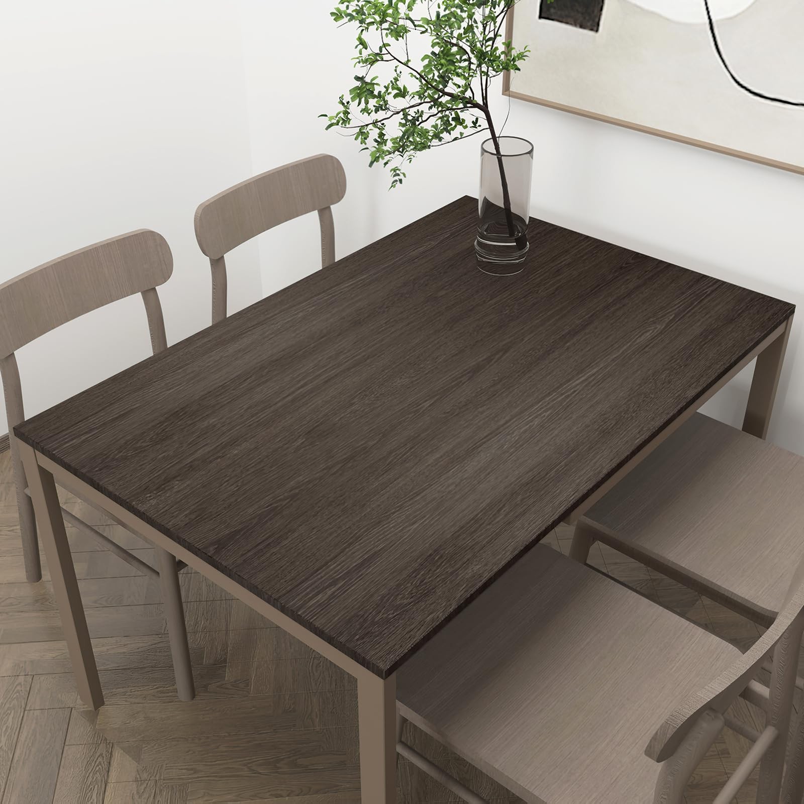 48x78inch Extra Wide Dark Brown Wood Grain 48" x 78", Chocolate