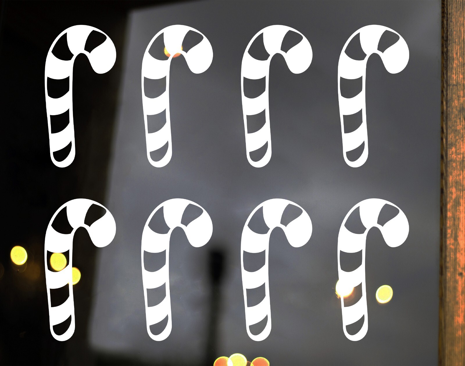 Set of 8 Candy Cane Vinyl Decals – Holidays Christmas Decor Tree Die Cut Sticker