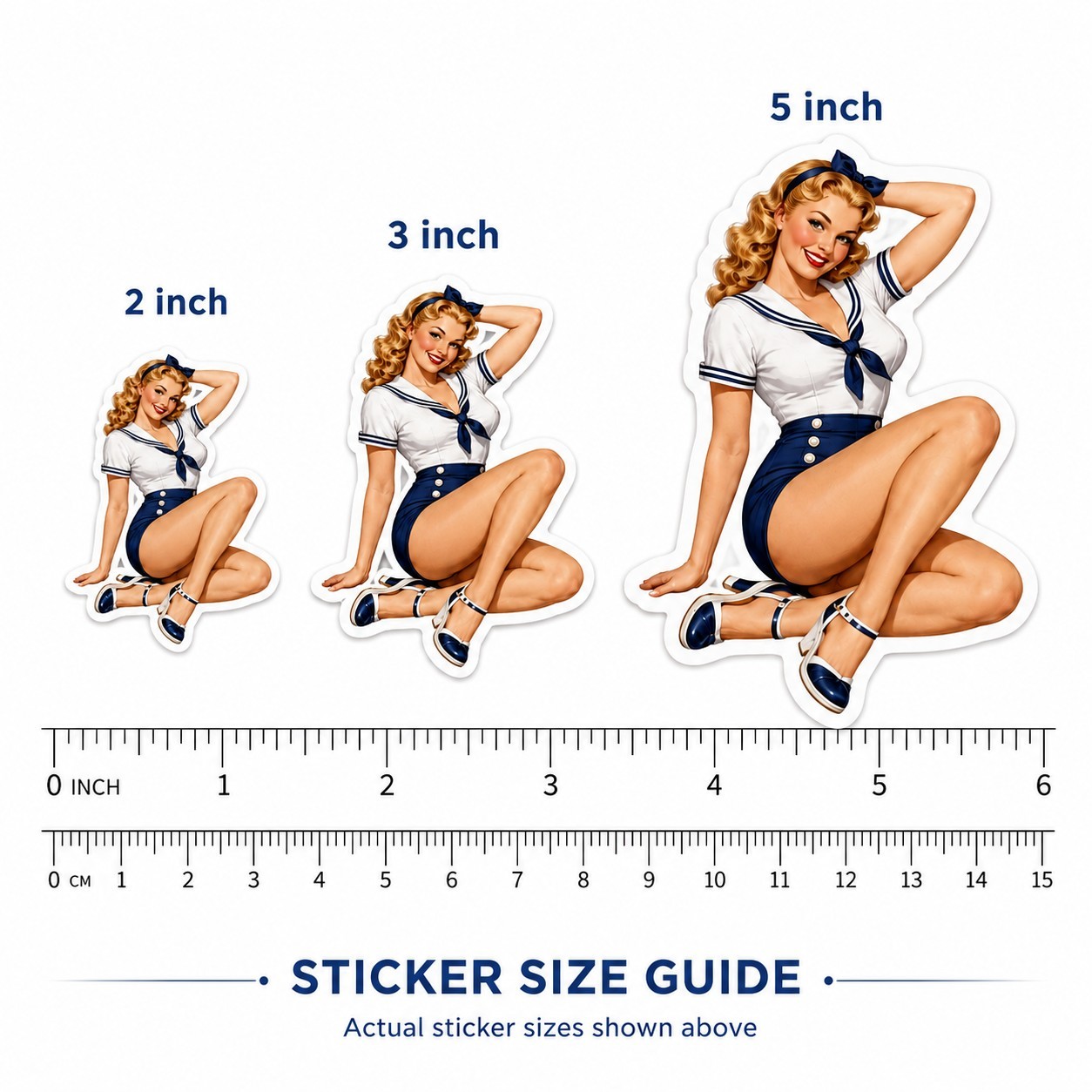 Custom Pin-Up Sticker 5 Inch Waterproof Personalized Adult Artwork
