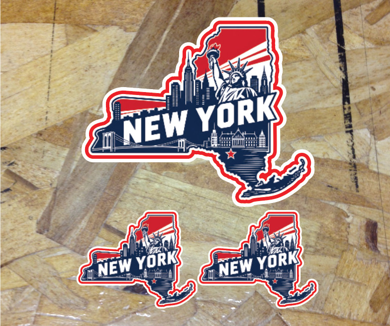 NY New York State Flag St Vintage Sticker Decal Travel Made In USA – 3 for 1