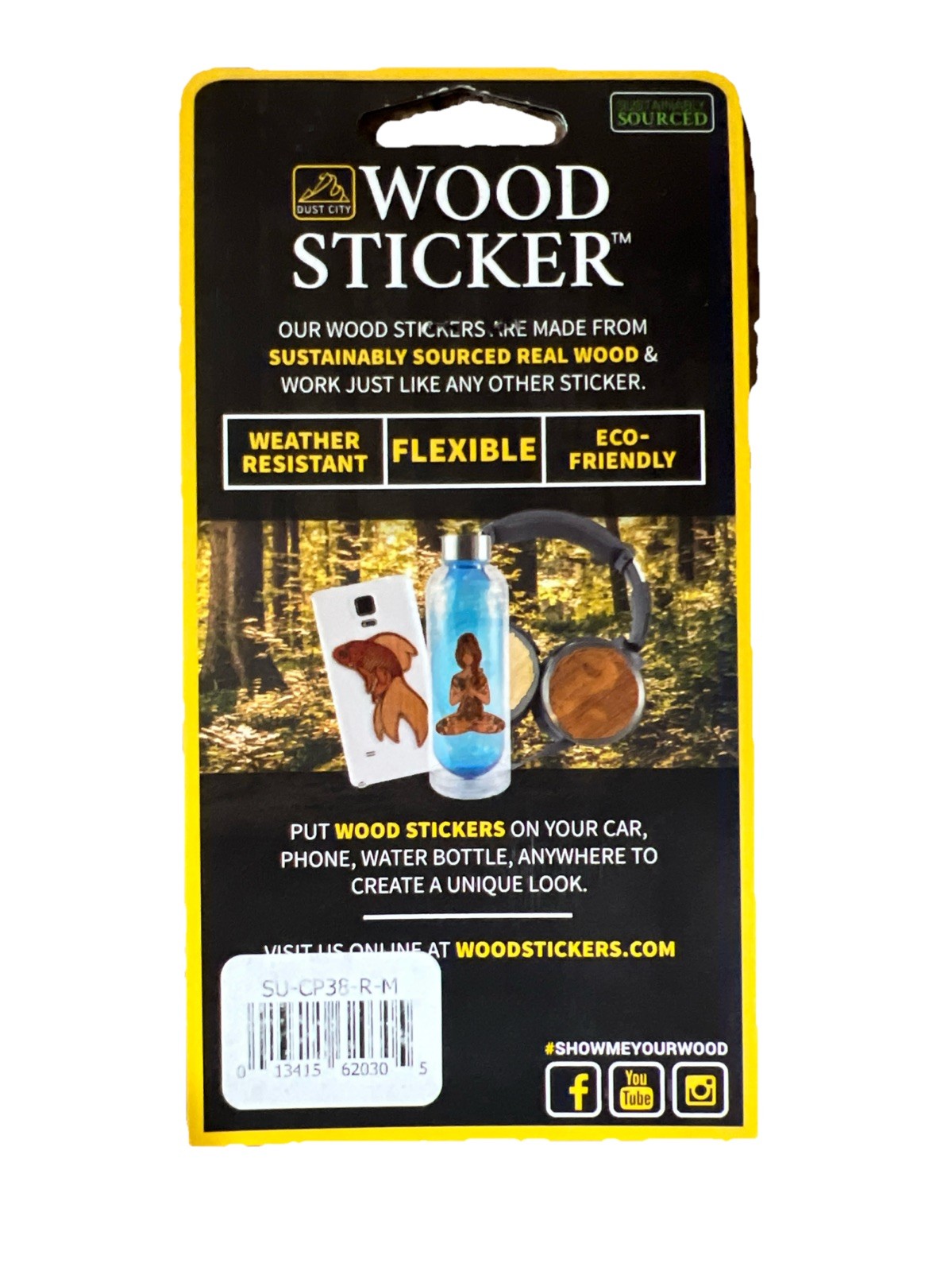 Happy Camper Mason Jar WOOD Sticker Dishwasher SAFE Biodegradable Dust City NEW