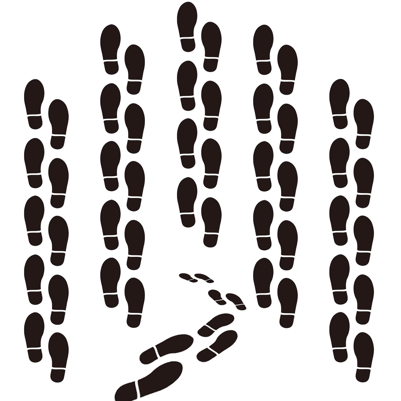 28 Pairs 56 Prints Black Shoe Stickers，Black Footprint Decals，Floor Wall Stai…