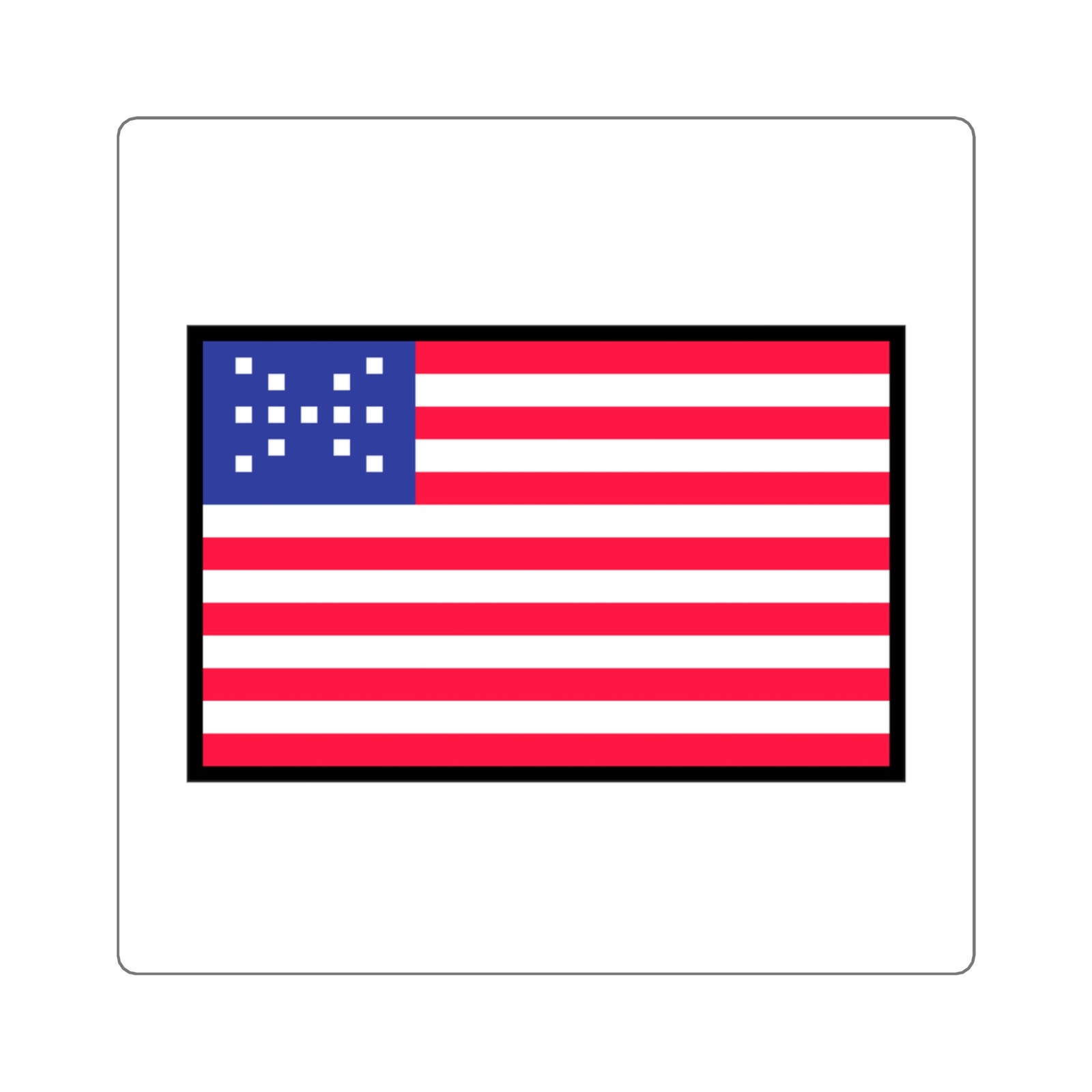 Square Stickers Retro Pixel Art 8-Bit Patriotic American Flag Design