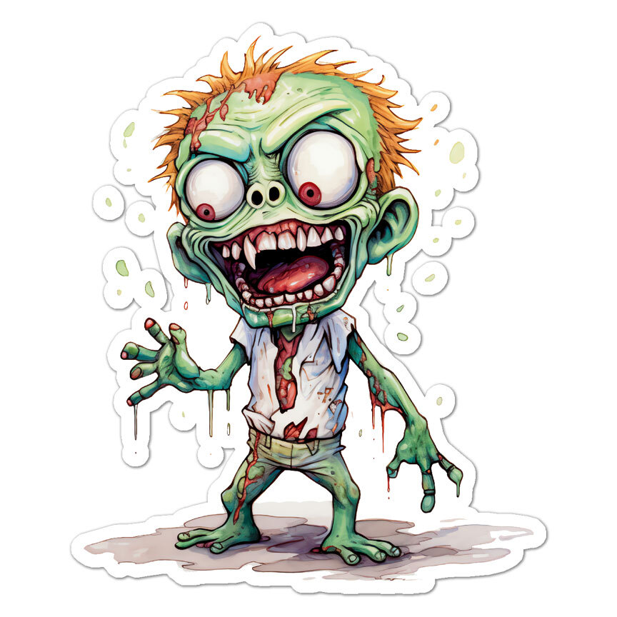 Zombie Undead, Vinyl Decal Sticker, Indoor Outdoor, 3 Sizes, #9241